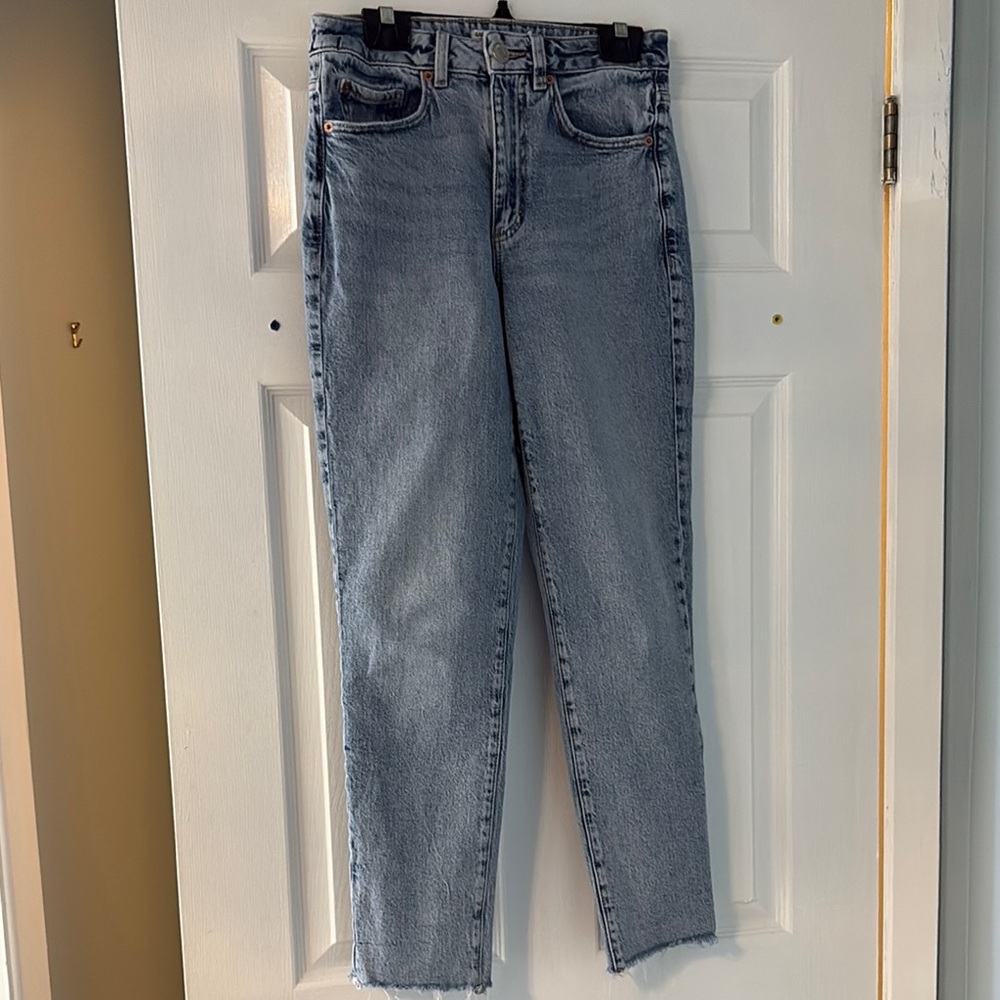 Garage Blue Straight Leg High-Waisted Jeans